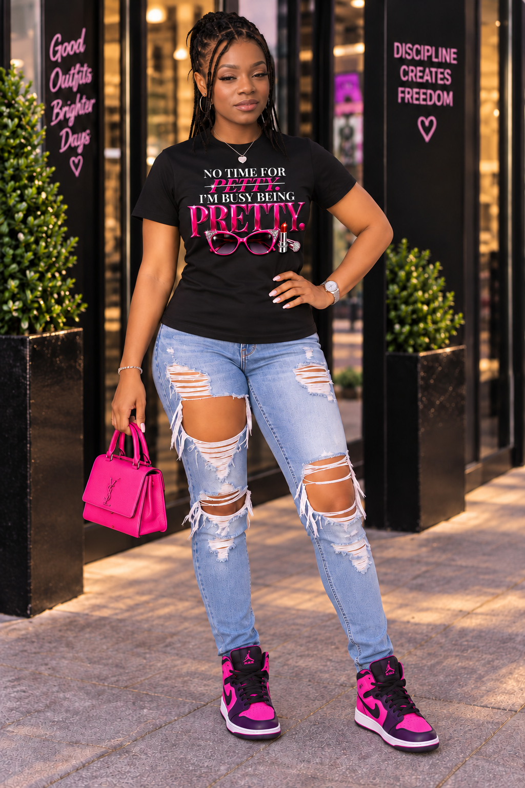 No Time for Petty, Busy Being Pretty Graphic T-Shirt