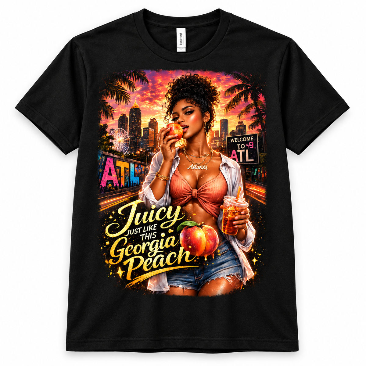 Juicy Georgia Peach ATL Bella + Canvas Graphic T-Shirt