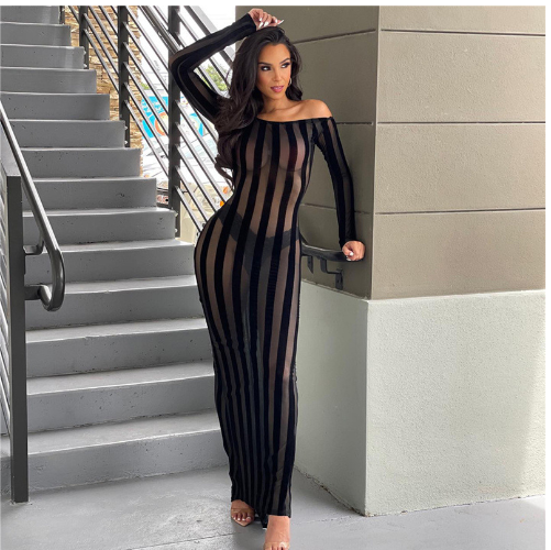 Striped Slim Dress for Women